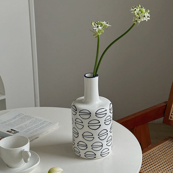 Modern Porcelain Flower Vases, Water Holding Flower Vases, Ceramic Bud Vases, Centerpiece for Dining Table, Small Flower Vases on Table-artworkcanvas