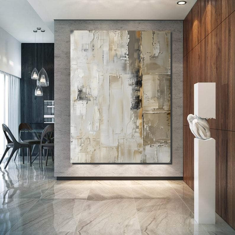Oversized Wall Art Painting for Sale, Modern Acrylic Canvas Painting, Heavy Texture Paintings, Palette Knife Paniting, Acrylic Painting on Canvas-artworkcanvas