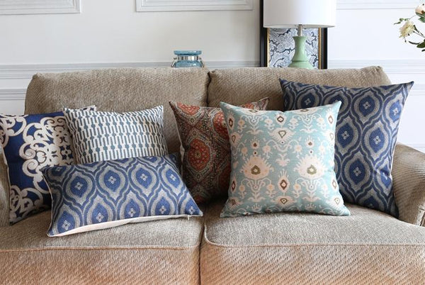 Large Geometric Pattern Throw Pillows, Decorative Pillows for Couch, Decorative Throw Pillow, Sofa Pillows for Living Room-artworkcanvas