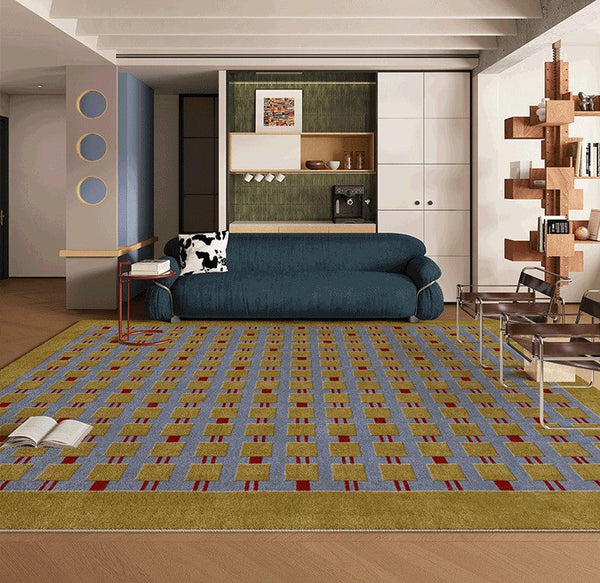 Mid Century Modern Rugs for Living Room, Vintage Area Rugs for Bedroom, Large Contemporary Area Rugs for Dining Room-artworkcanvas