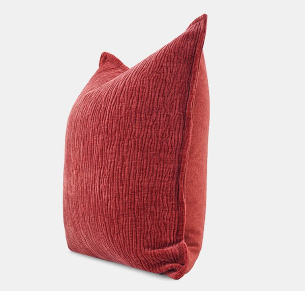 Modern Sofa Pillow Covers, Large Decorative Throw Pillows for Couch, Red Contemporary Throw Pillow for Living Room-artworkcanvas