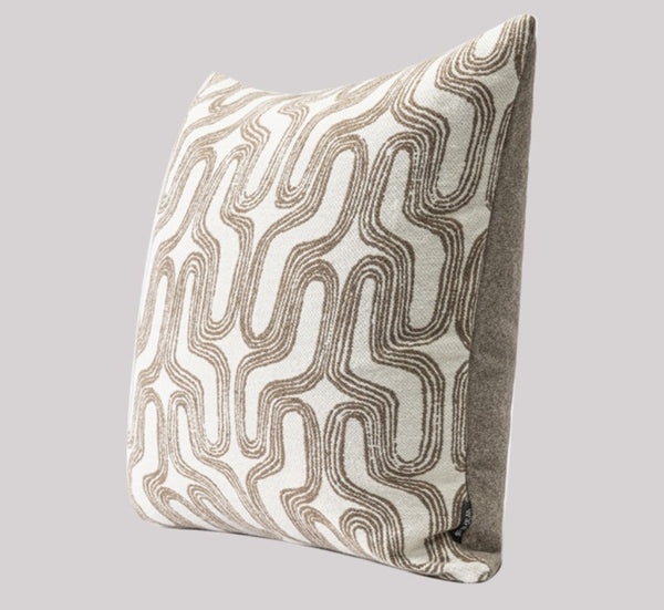 Large Contemporary Throw Pillow for Interior Design, Abstract Decorative Throw Pillows, Geometric Square Modern Throw Pillows for Couch-artworkcanvas