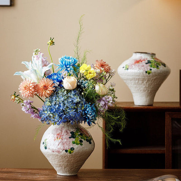 Modern Porcelain Flower Vases, Flower Vases on Table, Handmade Water Holding Flower Vases, Centerpiece on Dining Table, Ceramic Bouquet Vases-artworkcanvas