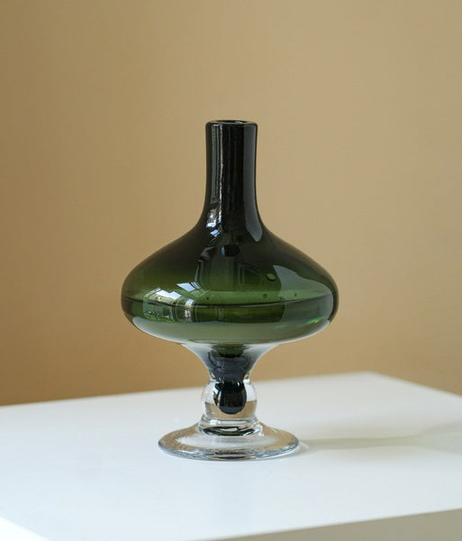 Decorative Glass Vase, Mid Century Glass Vases, Handmade Modern Vases for Bedroom, Centerpiece Contemporary Vases on Table, Modern Glass Vase for Flowers-artworkcanvas