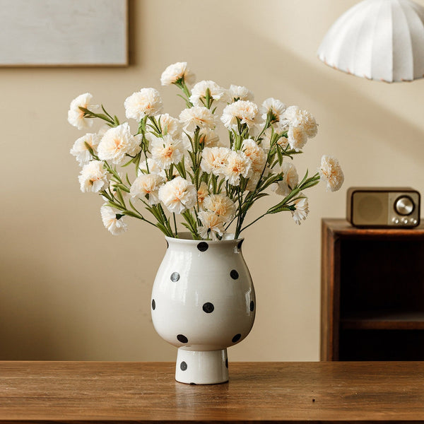 Small Flower Vases on Table, Handmade Water Holding Flower Vase, Ceramic Bud Vases, Modern Porcelain Flower Vases-artworkcanvas