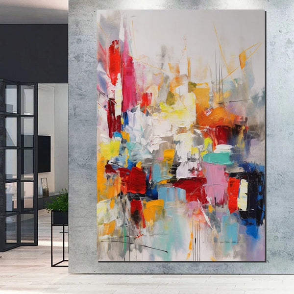 Simple Abstract Art, Wall Art Paintings for Bedroom, Large Paintings for Dining Room, Acrylic Painting on Canvas, Simple Modern Art Paintings-artworkcanvas