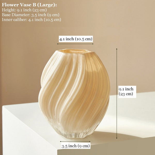 Handmade Contemporary Glass Vases, Unique Decorative Glass Vase, Mid Century Vases for Flowers, Modern Vases for Living Room, Centerpiece Vases on Table-artworkcanvas