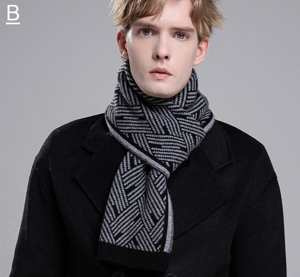 Gray Wool Scarf for Gentleman, Red Thick Wool Scarf, Business Formal Men Scarf Styles, Men's Winter Scarf, Casual Scarf Men, Men's Wool Scarf Winter, Fashion Scarf-artworkcanvas