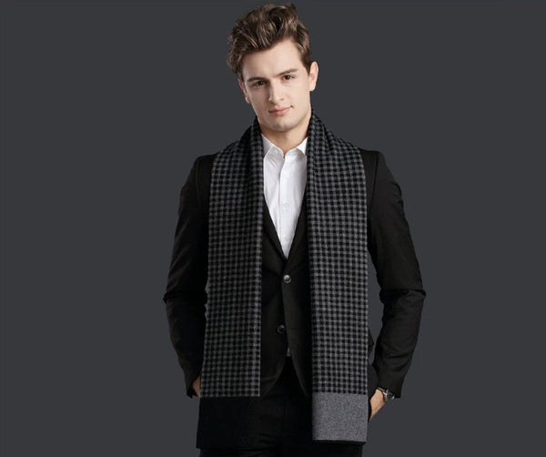 Business Wool Scarf for Gentleman, Men's Winter Scarf, Formal Men Scarf Styles, Casual Scarf Men, Modern Wool Scarf for Men, Men's Wool Scarf Winter