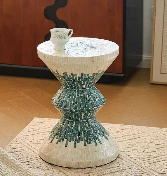 Modern Side Table, Shell Small Sofa Side Table, Contemporary Bedside Table, Bedside Small Side Table, Small End Table, Portable Casual Side Table, Creative Coffee Table, Contemporary Side Table-artworkcanvas