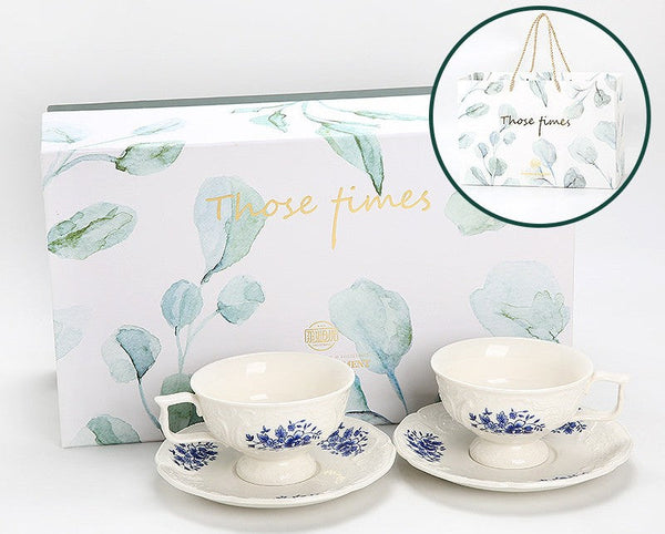 Vintage Tea Cup Set, Modern Ceramic Cup, Porcelain Coffee Saucer, Traditional Ceramic Tea Cup with Saucer, Afternoon Tea Saucer Set, Coffee Gift Box Set-artworkcanvas