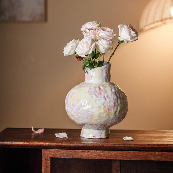 Modern Bouquet Flower Vases, Handmade Water Holding Flower Vases, Centerpiece on Dining Table, Large Flower Vase on Table, Pottery Flower Vases-artworkcanvas