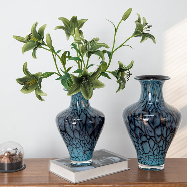 Handmade Liuli Vases, Centerpiece Vases on Table, Colored Glaze Vase for Modern Home Decor, Glass Bud Vases, Bouquet Flower Vase-artworkcanvas