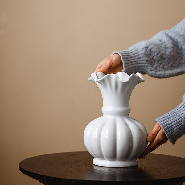 Ceramic Bud Vases, Small Flower Vases on Table, Handmade Water Holding Flower Vase, Rustic Porcelain Flower Vases-artworkcanvas