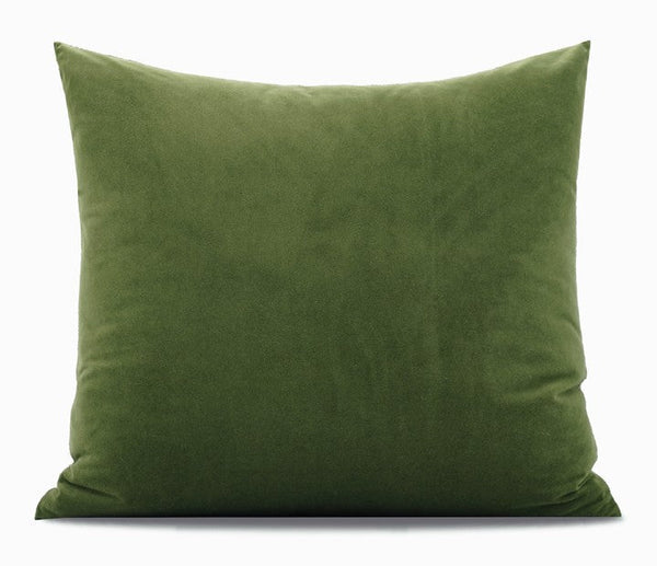 Contemporary Modern Sofa Pillows, Green Leaves Square Modern Throw Pillows for Couch, Simple Decorative Throw Pillows, Large Throw Pillow for Interior Design-artworkcanvas