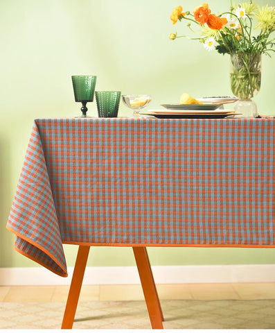 Cotton Chequer Rectangular Tablecloth for Kitchen, Rectangle Table Covers for Dining Room Table, Square Tablecloth for Coffee Table, Farmhouse Table Cloth-artworkcanvas