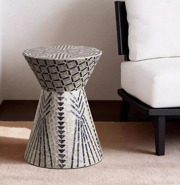 Modern Portable Casual Side Table, Contemporary Round Side Table, Creative Coffee Table, Bedside Small Side Table, Shell Small Sofa Side Table-artworkcanvas