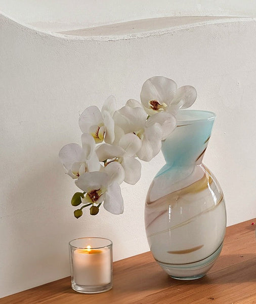 Flower Vases on Table, Handmade Glass Bud Vases, Vintage Small Glass Flower Vases, Water Holding Flower Vases-artworkcanvas