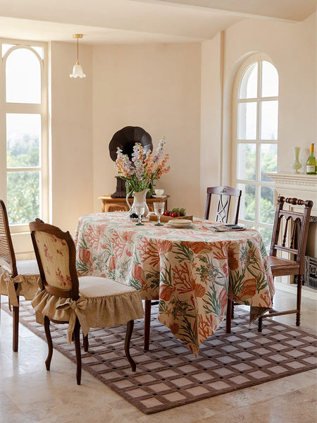 Modern Rectangle Tablecloth for Dining Room Table, Sea Shell Pattern Tablecloth, Square Tablecloth, Farmhouse Table Cloth, Wedding Tablecloth-artworkcanvas