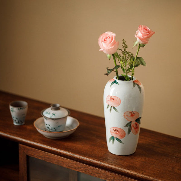 Handmade Water Holding Flower Vases, Modern Flower Vase Centerpiece on Table, Porcelain Flower Vases, Ceramic Bouquet Vases-artworkcanvas