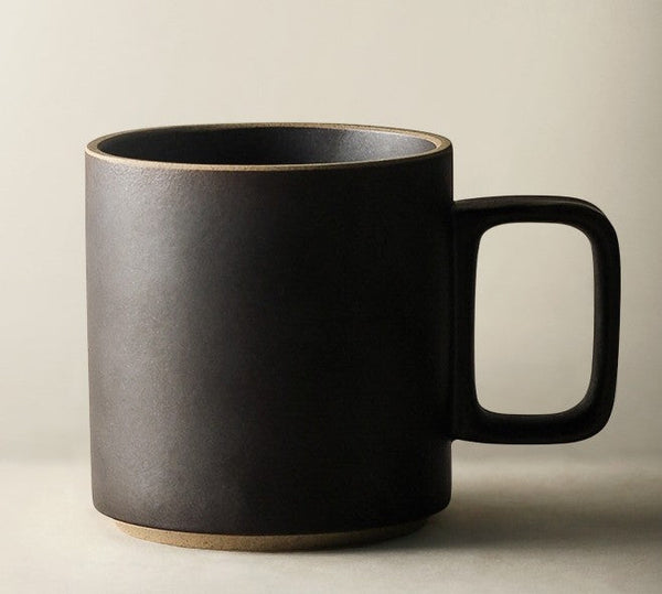 Modern Handmade Pottery Coffee Cup, Large Capacity Coffee Mugs, Unique Tea Cup, Creative White Black Ceramic Coffee Mugs-artworkcanvas
