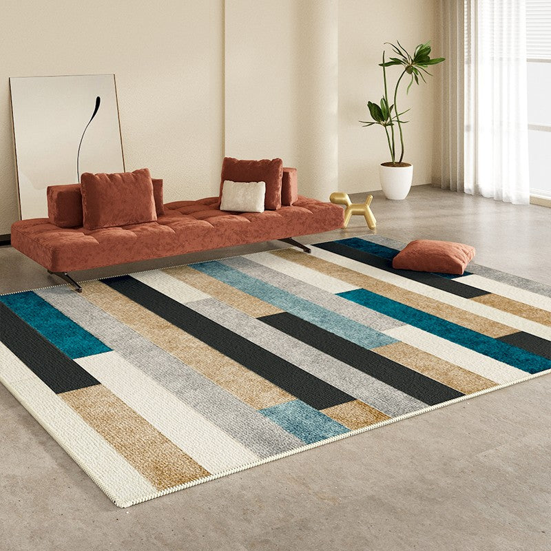 Modern Carpets for Kitchen, Geometric Contemporary Modern Rugs Next to Bed, Modern Rugs under Dining Room Table, Abstract Area Rugs for Living Room-artworkcanvas