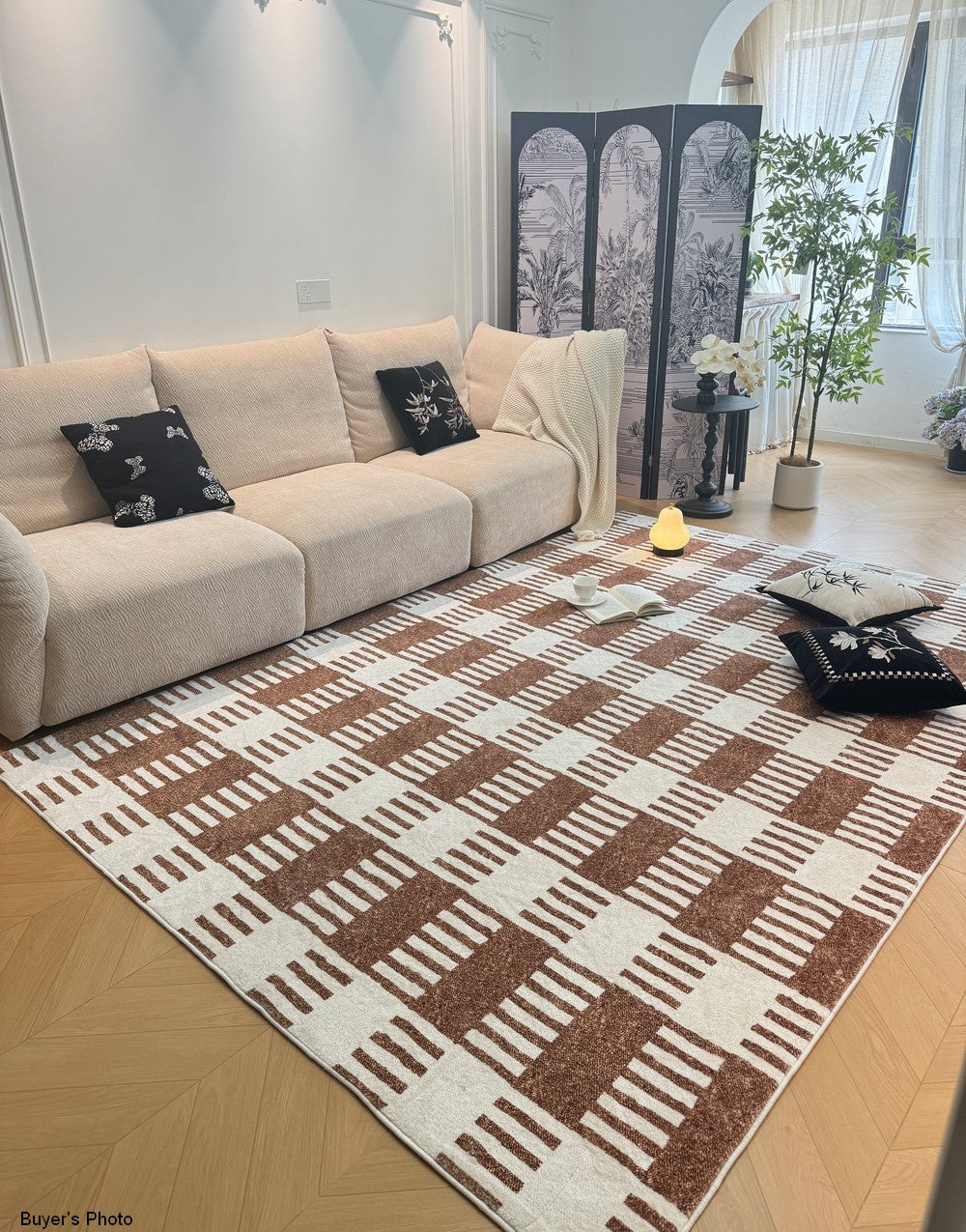 Modern Rugs under Dining Room Table, Mid Century Geometric Carpets, Abstract Modern Rugs for Living Room, Contemporary Modern Rugs Next to Bed-artworkcanvas