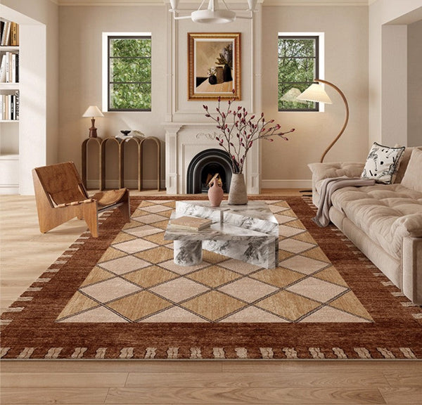 Geometric Contemporary Modern Rugs Next to Bed, Large Abstract Rugs for Living Room, Mid Century Large Modern Area Rugs-artworkcanvas