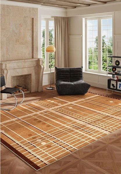 Large Contemporary Area Rugs for Dining Room, Modern Living Room Rug Ideas, Mid Century Modern Rugs for Bedroom-artworkcanvas