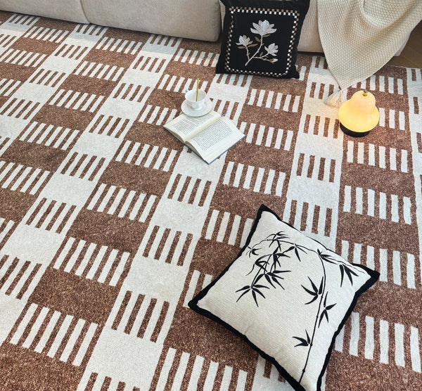 Modern Rugs under Dining Room Table, Mid Century Geometric Carpets, Abstract Modern Rugs for Living Room, Contemporary Modern Rugs Next to Bed-artworkcanvas