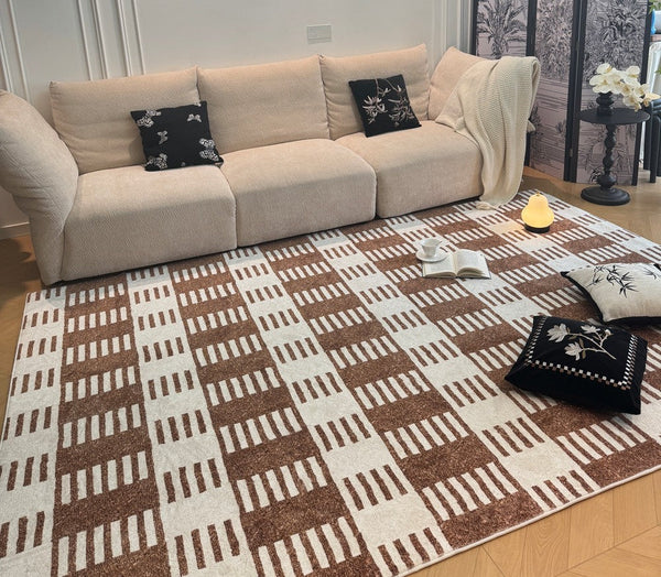 Modern Rugs under Dining Room Table, Mid Century Geometric Carpets, Abstract Modern Rugs for Living Room, Contemporary Modern Rugs Next to Bed-artworkcanvas