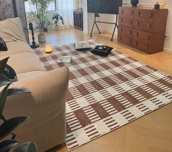 Modern Rugs under Dining Room Table, Mid Century Geometric Carpets, Abstract Modern Rugs for Living Room, Contemporary Modern Rugs Next to Bed-artworkcanvas
