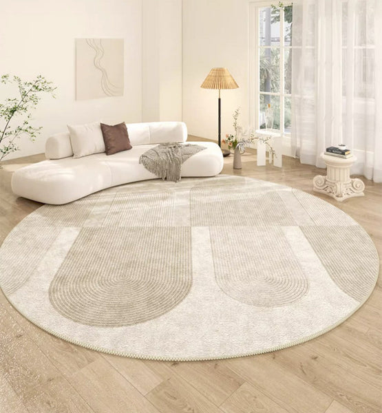 Contemporary Area Rugs, Abstract Modern Area Rugs under Coffee Table, Round Area Rugs, Modern Rugs in Bedroom, Dining Room Area Rug-artworkcanvas