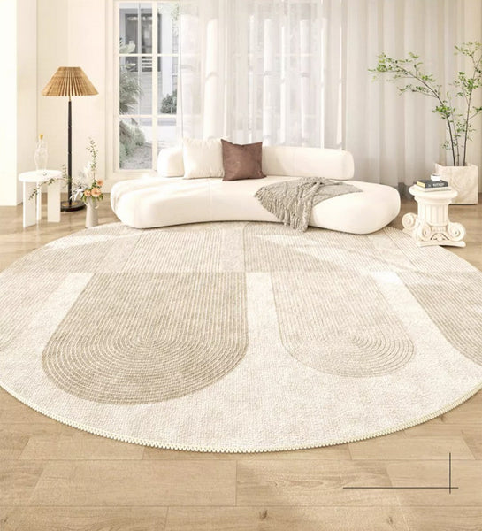 Contemporary Area Rugs, Abstract Modern Area Rugs under Coffee Table, Round Area Rugs, Modern Rugs in Bedroom, Dining Room Area Rug-artworkcanvas