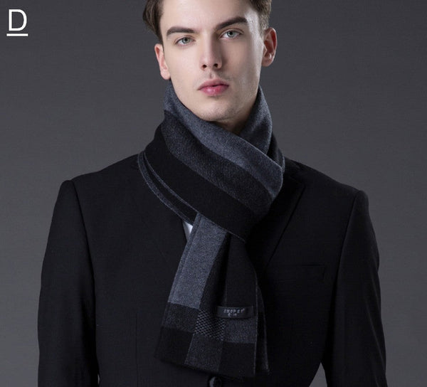 Wool Scarf for Gentleman, Thick Wool Scarf, Men's Winter Scarf, Men's Wool Scarf Winter, Fashion Scarf, Formal Men Scarf Styles, Business Casual Scarf Men-artworkcanvas
