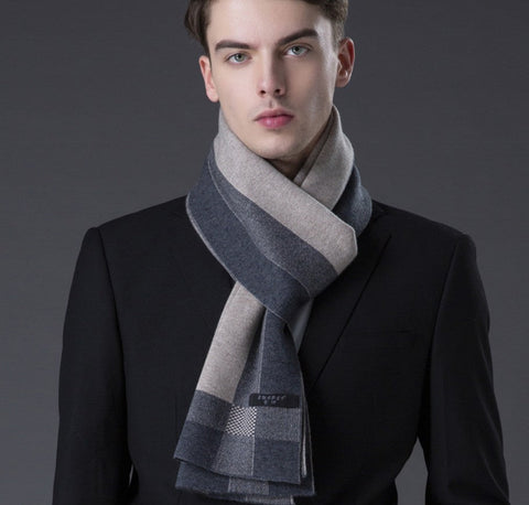 Wool Scarf for Gentleman, Thick Wool Scarf, Men's Winter Scarf, Men's Wool Scarf Winter, Fashion Scarf, Formal Men Scarf Styles, Business Casual Scarf Men-artworkcanvas