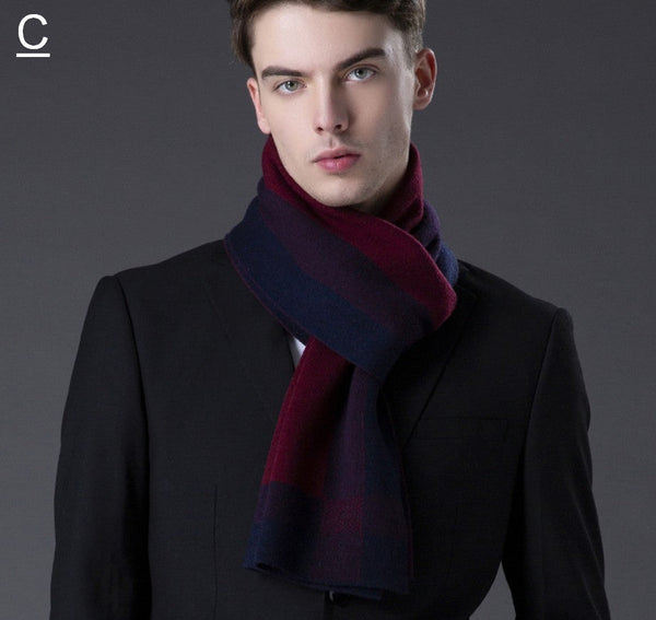 Men's Wool Scarf Winter, Wool Scarf for Gentleman, Thick Wool Scarf, Men's Winter Scarf, Fashion Scarf, Formal Men Scarf Styles, Business Casual Scarf Men-artworkcanvas