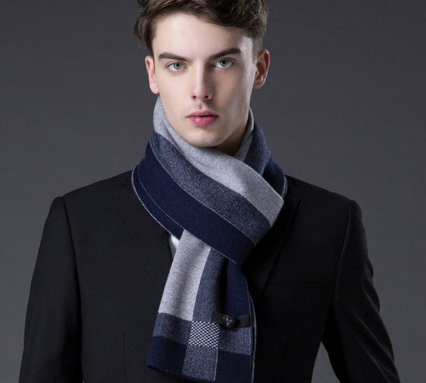 Men's Wool Scarf Winter, Wool Scarf for Gentleman, Thick Wool Scarf, Men's Winter Scarf, Fashion Scarf, Formal Men Scarf Styles, Business Casual Scarf Men-artworkcanvas