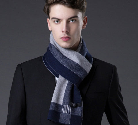 Men's Wool Scarf Winter, Wool Scarf for Gentleman, Thick Wool Scarf, Men's Winter Scarf, Fashion Scarf, Formal Men Scarf Styles, Business Casual Scarf Men-artworkcanvas