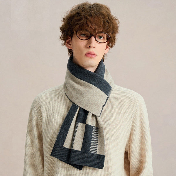 Business Wool Scarf for Gentleman, Formal Men Scarf Styles, Men's Winter Soft Wool Scarves, Men's Winter Scarf, Casual Scarf for Men, Men's Wool Scarf Winter