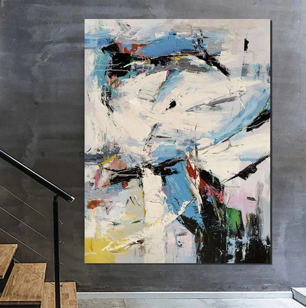 Bedroom Modern Wall Art Paintings, Palette Knife Paintings, Acrylic Paintings on Canvas, Large Paintings Behind Sofa, Abstract Painting for Living Room-artworkcanvas
