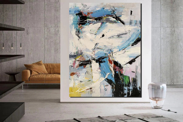 Bedroom Modern Wall Art Paintings, Palette Knife Paintings, Acrylic Paintings on Canvas, Large Paintings Behind Sofa, Abstract Painting for Living Room-artworkcanvas
