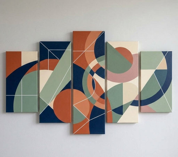 Hand Painted Acrylic Art, Contemporary Canvas Paintings, Colorful Abstract Paintings, Geometric Modern Art-artworkcanvas