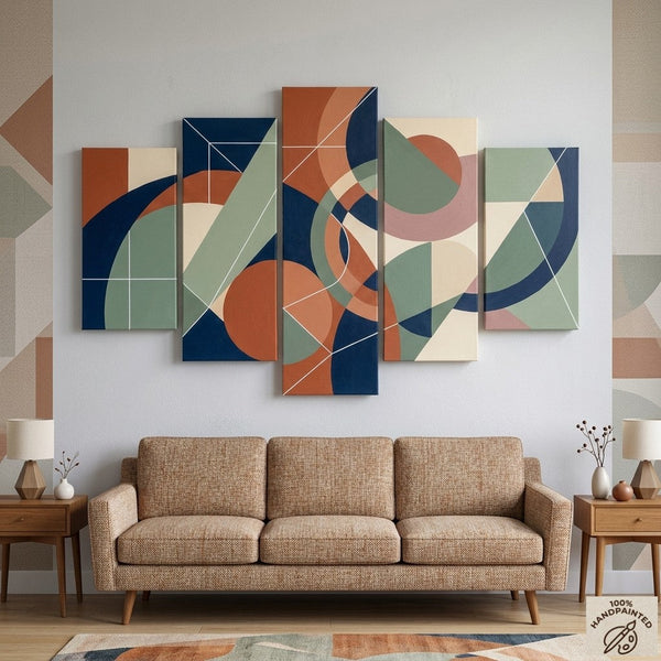Hand Painted Acrylic Art, Contemporary Canvas Paintings, Colorful Abstract Paintings, Geometric Modern Art-artworkcanvas