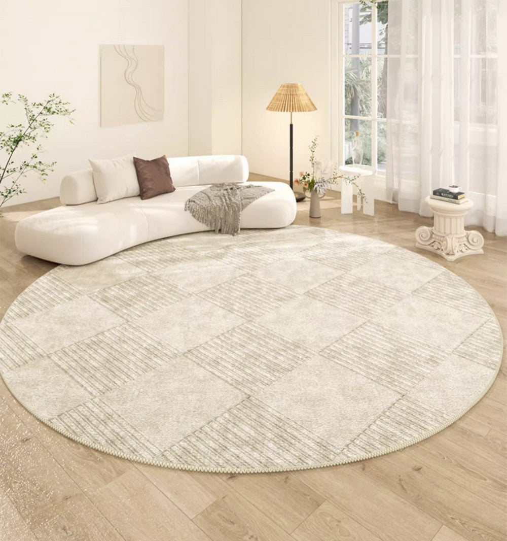 Living Room Contemporary Modern Rugs, Geometric Circular Rugs for Dining Room, Modern Rugs under Coffee Table, Abstract Modern Round Rugs for Bedroom-artworkcanvas