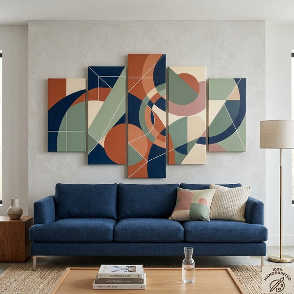 Hand Painted Acrylic Art, Contemporary Canvas Paintings, Colorful Abstract Paintings, Geometric Modern Art-artworkcanvas