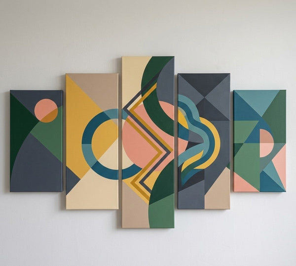 Extra Large Abstract Paintings, Geometric Modern Art, Hand Painted Acrylic Art, Contemporary Canvas Paintings