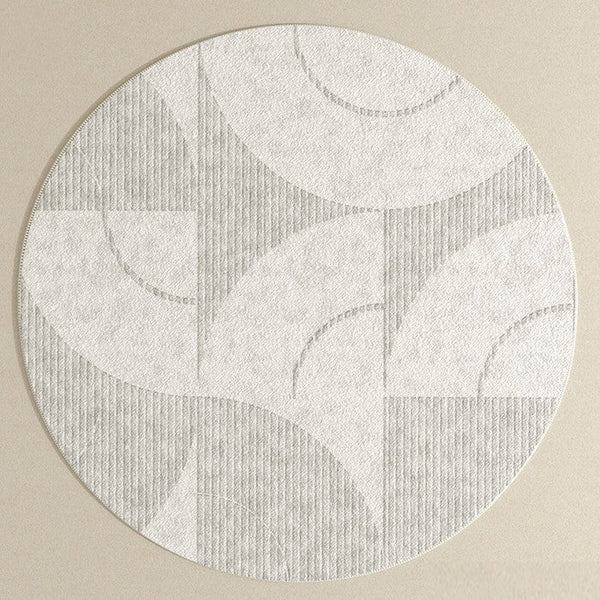 Dining Room Round Rugs, Modern Area Rugs under Coffee Table, Round Modern Rugs, Gray Abstract Contemporary Area Rugs, Modern Rugs in Bedroom-artworkcanvas