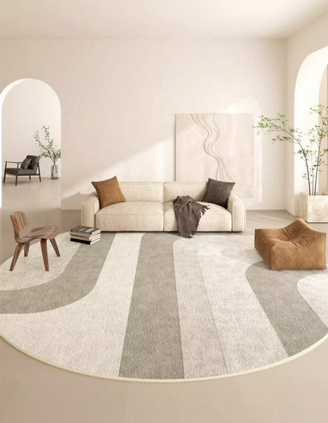 Geometric Modern Round Rugs, Circular Modern Rugs under Coffee Table, Contemporary Modern Rugs for Dining Room, Contemporary Round Rugs for Living Room-artworkcanvas