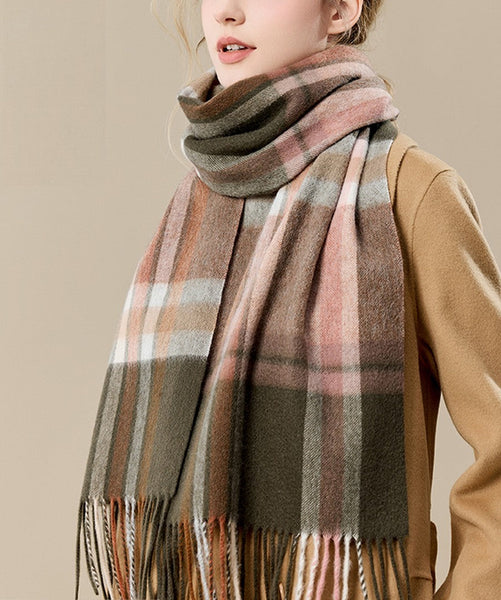 Warm Winter Scarf, Cold Weather Scarf, Soft Cashmere Scarf for Women, Checked Scarf Winter Wool Scarf, Elegant Wool Scarves, Holiday Scarf, Fashion Scarf, Christmas Gifts for Her-artworkcanvas